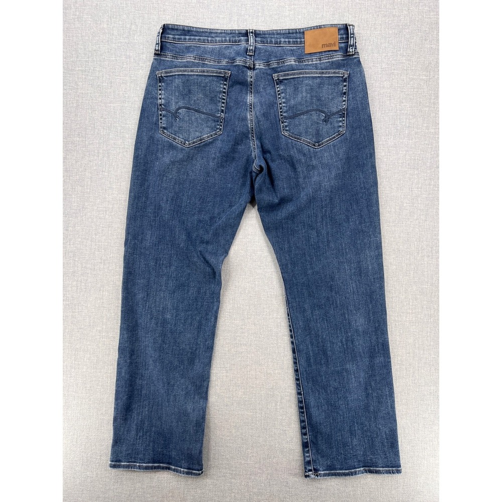 Mavi Matt Relaxed Straight Leg Jeans Men 36x31 Blue Stretch Denim Casual Norm - Picture 2 of 12
